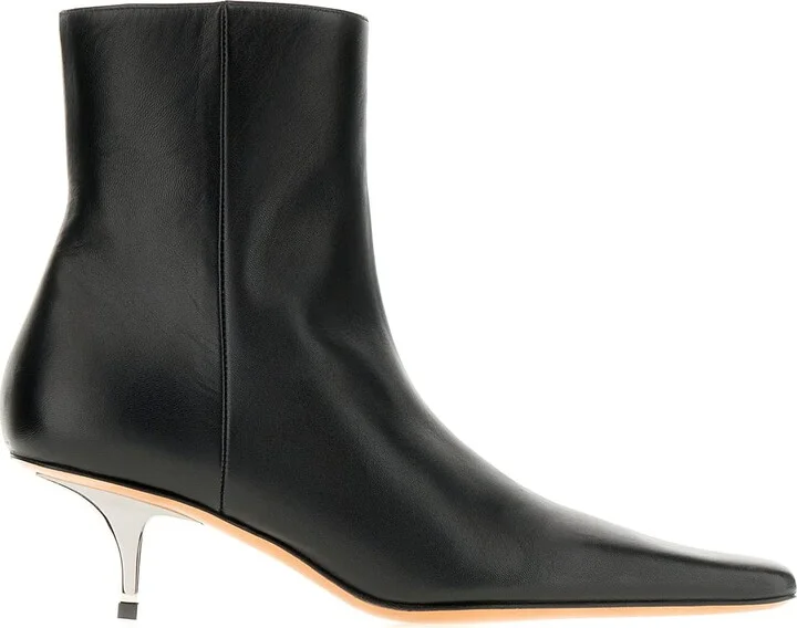 Black Nappa Leather Ankle Boots