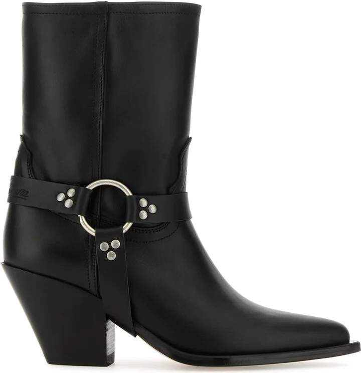 Black nappa leather Atoka ankle boots
