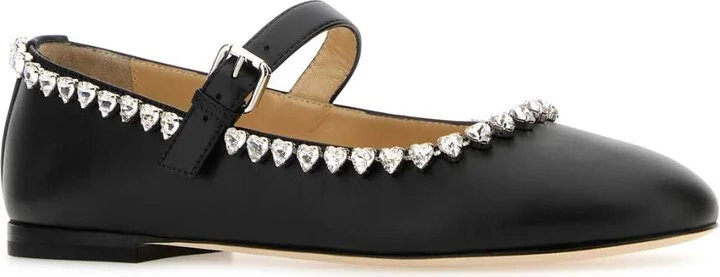Black Nappa Leather Audrey Ballerinas - Image 2