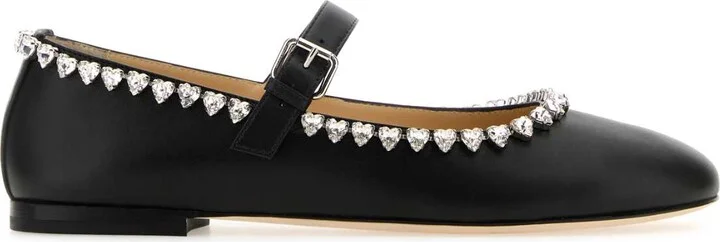 Black Nappa Leather Audrey Ballerinas