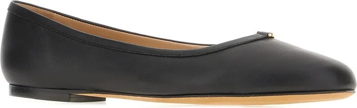 Black Nappa Leather Ballerinas - Image 2