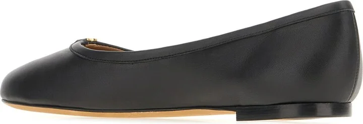 Black Nappa Leather Ballerinas - Image 3
