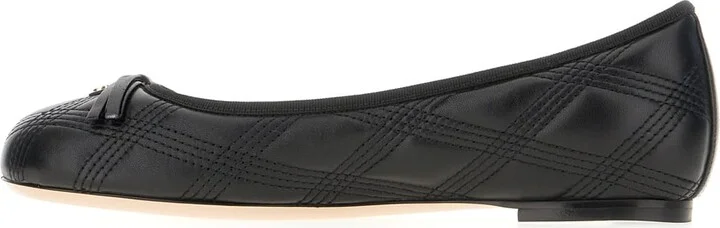 Black Nappa Leather Ballerinas - Image 3