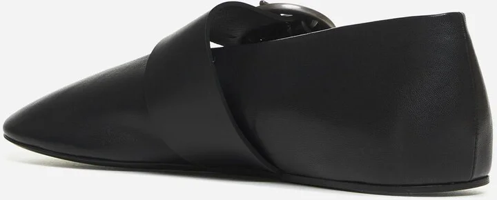 Black Nappa Leather Ballet Flats - Image 3