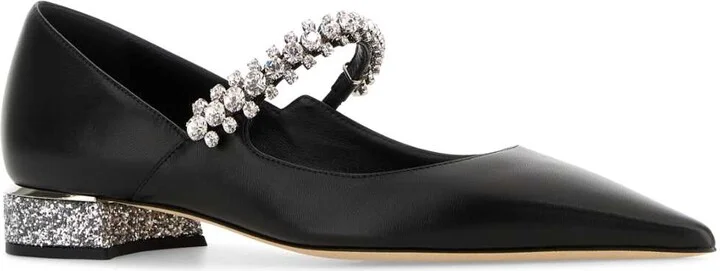 Black Nappa Leather Bing Ballerinas - Image 2