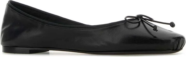 Black Nappa Leather Charlotte Ballerinas - Image 2