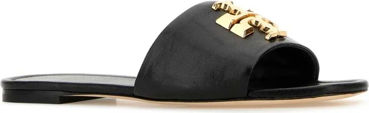 Black Nappa Leather Eleanor Slippers - Image 2