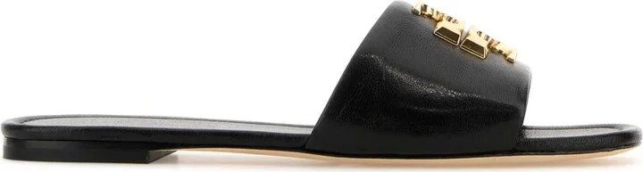 Black Nappa Leather Eleanor Slippers