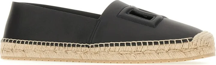 Black Nappa Leather Espadrilles - Image 2