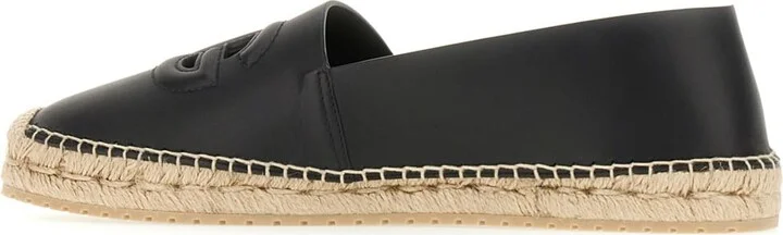 Black Nappa Leather Espadrilles - Image 3