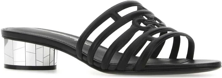 Black Nappa Leather Finn Mules - Image 2
