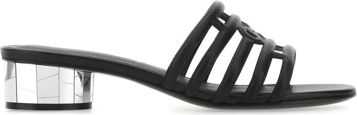 Black Nappa Leather Finn Mules
