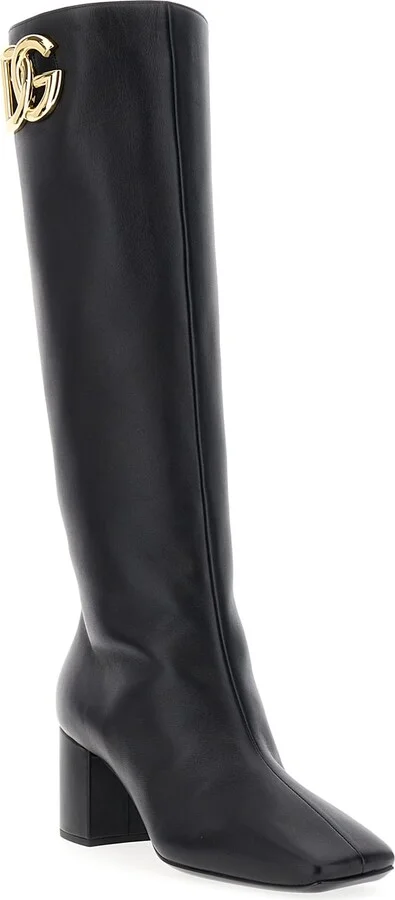 Black Nappa Leather Jackie Boots - Image 2