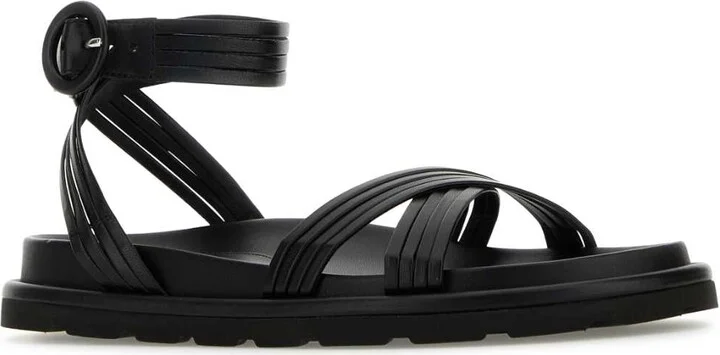 Black Nappa Leather Lianne Sandals - Image 2