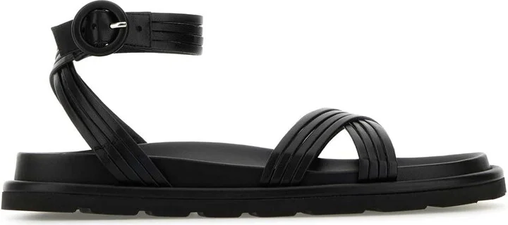 Black Nappa Leather Lianne Sandals