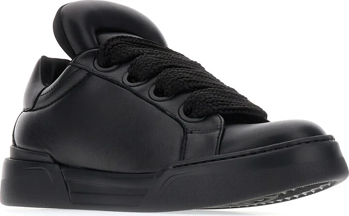 Black Nappa Leather Mega Skate Sneakers - Image 2