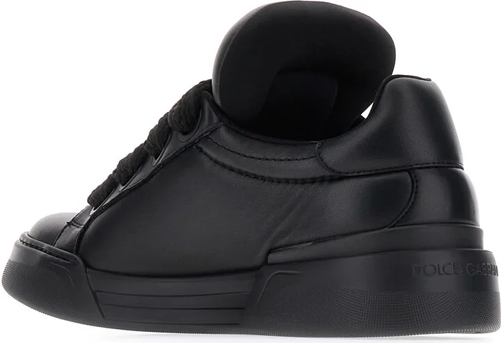 Black Nappa Leather Mega Skate Sneakers - Image 3