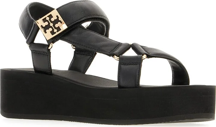 Black Nappa Leather Mellow Sandals - Image 2