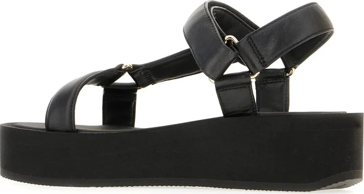Black Nappa Leather Mellow Sandals - Image 3
