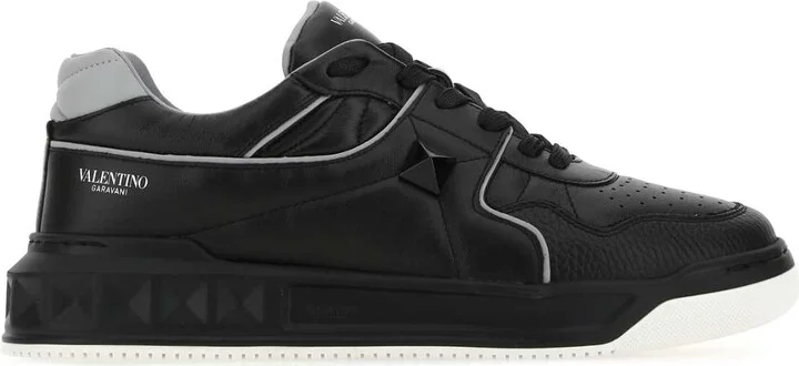 Black Nappa Leather One Stud Sneakers