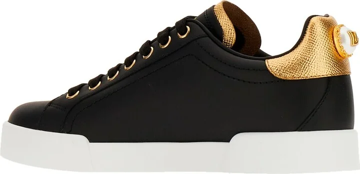 Black Nappa Leather Portofino Sneakers - Image 3
