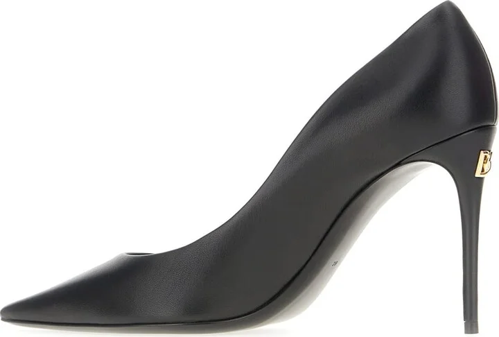Black Nappa Leather Pumps - Image 3