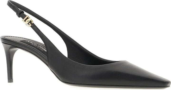 Black Nappa Leather Pumps - Image 2