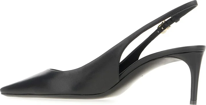 Black Nappa Leather Pumps - Image 3