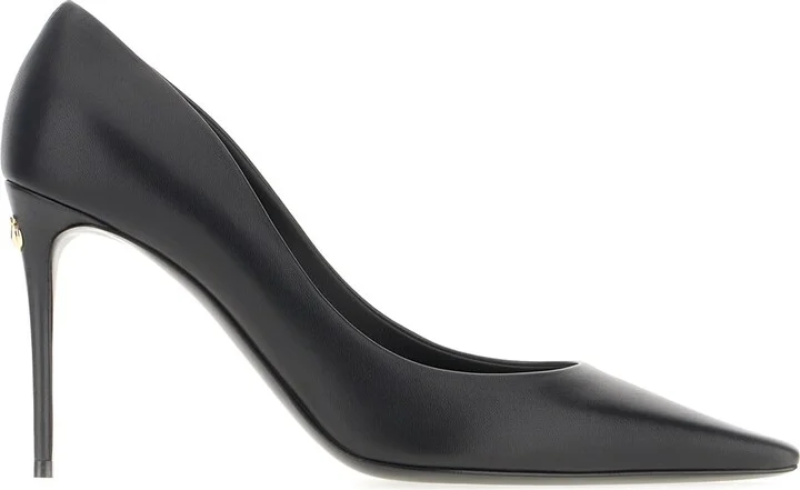 Black Nappa Leather Pumps