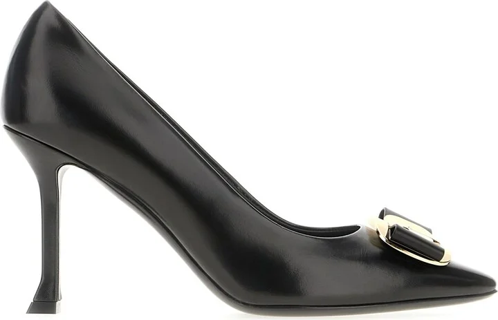 Black Nappa Leather Pumps