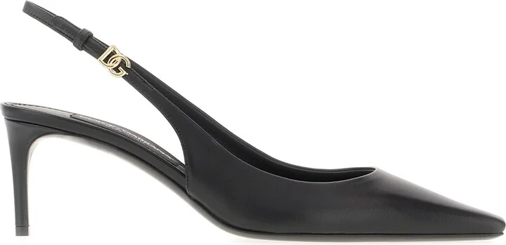 Black Nappa Leather Pumps
