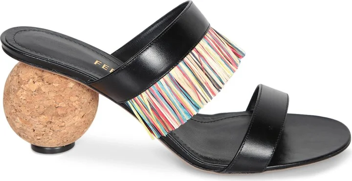 Black Nappa Leather Sandals With 75mm Heel