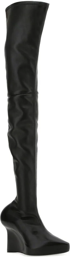 Black Nappa Leather Show Boots - Image 2