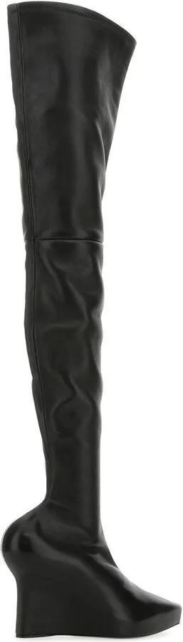 Black Nappa Leather Show Boots - Image 3