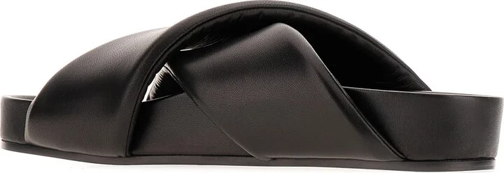 Black Nappa Leather Slippers - Image 3