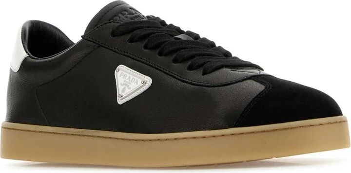 Black Nappa Leather Sneakers - Image 2