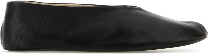 Black Nappa Leather Strella Ballerinas