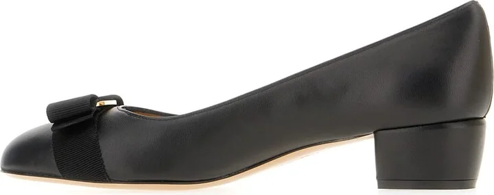Black Nappa Leather Vara Pumps - Image 3