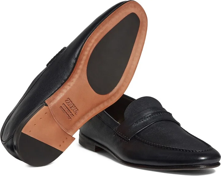 Black Natural Grain Leather Loafer - Image 3