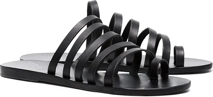 Black Niki Leather Sandals - Image 3