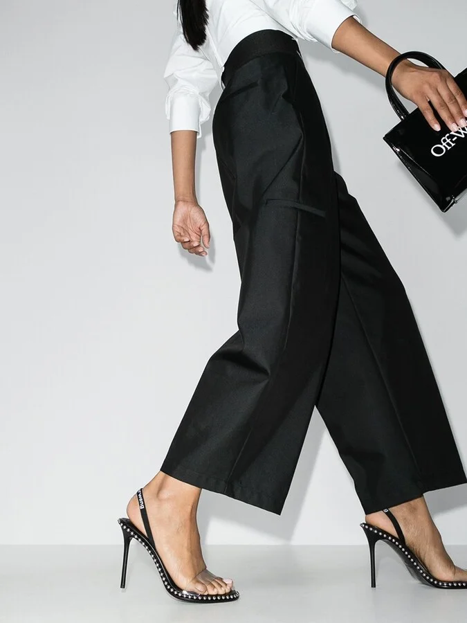 Black Nova 105 Slingback Leather Sandals - Image 3