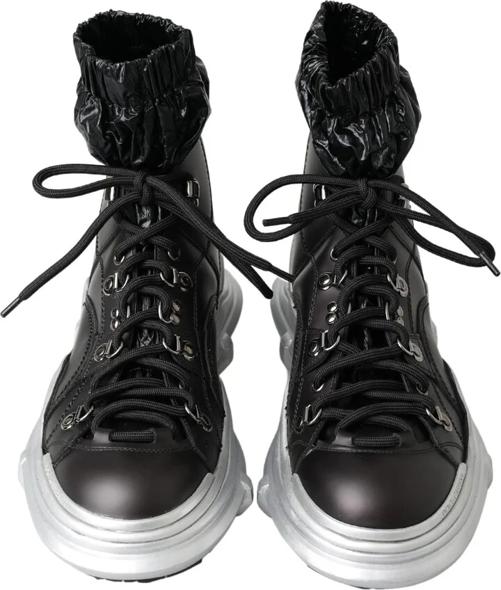 Black Nylon Galileo High Top Sneakers Men's Shoes - Image 5