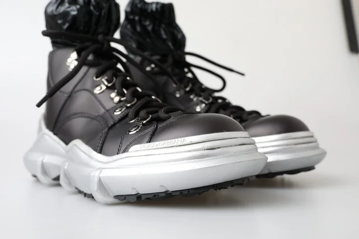 Black Nylon Galileo High Top Sneakers Men's Shoes - Image 6