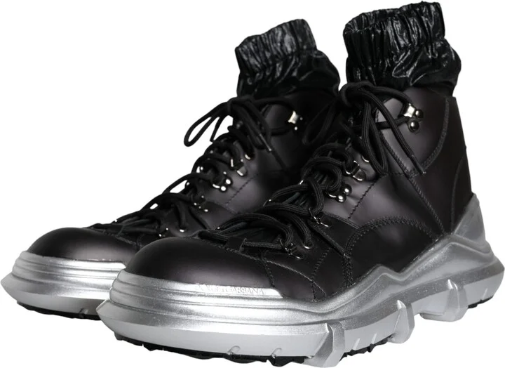 Black Nylon Galileo High Top Sneakers Men's Shoes - Image 3