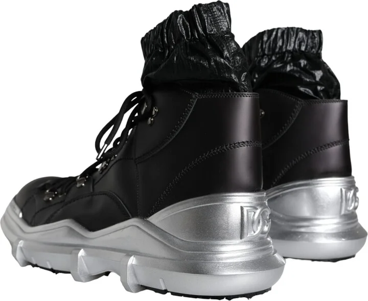 Black Nylon Galileo High Top Sneakers Men's Shoes - Image 4