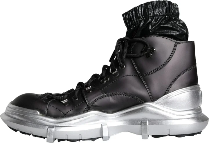 Black Nylon Galileo High Top Sneakers Men's Shoes - Image 5