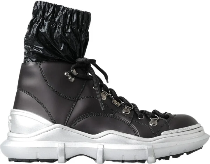 Black Nylon Galileo High Top Sneakers Men's Shoes