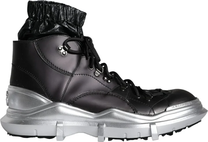 Black Nylon Galileo High Top Sneakers Men's Shoes