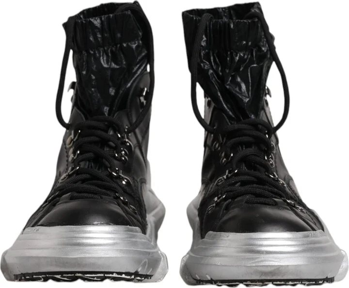 Black Nylon Galileo High Top Sneakers Men's Shoes (Pre-Owned) - Image 2