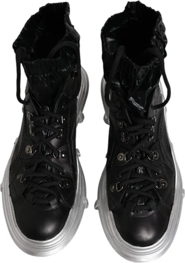 Black Nylon Galileo High Top Sneakers Men's Shoes (Pre-Owned) - Image 3